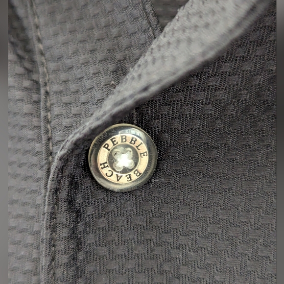 PEBBLE BEACH Tech Mesh Performance Golf Polo Shirt Men's L Dry Wick Light Black - Picture 4 of 16